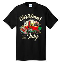 Enjoy Christmas In July Hippie RV Camping Gift Camping Lover Tall T-Shirt