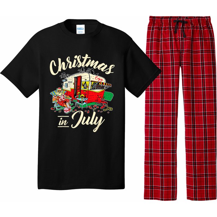 Enjoy Christmas In July Hippie RV Camping Gift Camping Lover Pajama Set