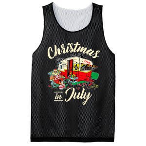 Enjoy Christmas In July Hippie RV Camping Gift Camping Lover Mesh Reversible Basketball Jersey Tank