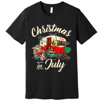 Enjoy Christmas In July Hippie RV Camping Gift Camping Lover Premium T-Shirt