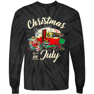 Enjoy Christmas In July Hippie RV Camping Gift Camping Lover Tie-Dye Long Sleeve Shirt