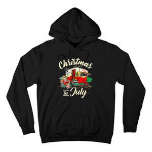 Enjoy Christmas In July Hippie RV Camping Gift Camping Lover Tall Hoodie