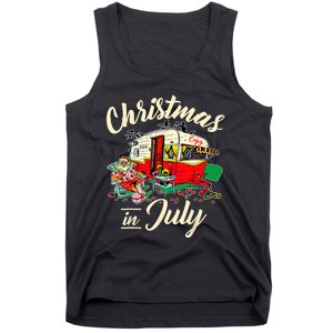 Enjoy Christmas In July Hippie RV Camping Gift Camping Lover Tank Top