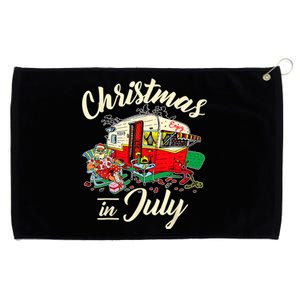 Enjoy Christmas In July Hippie RV Camping Gift Camping Lover Grommeted Golf Towel