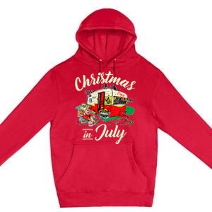 Enjoy Christmas In July Hippie RV Camping Gift Camping Lover Premium Pullover Hoodie