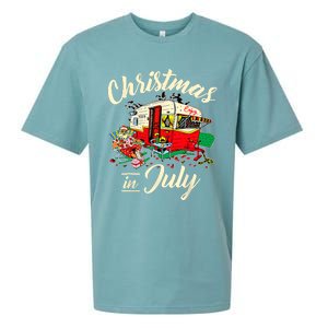 Enjoy Christmas In July Hippie RV Camping Gift Camping Lover Sueded Cloud Jersey T-Shirt