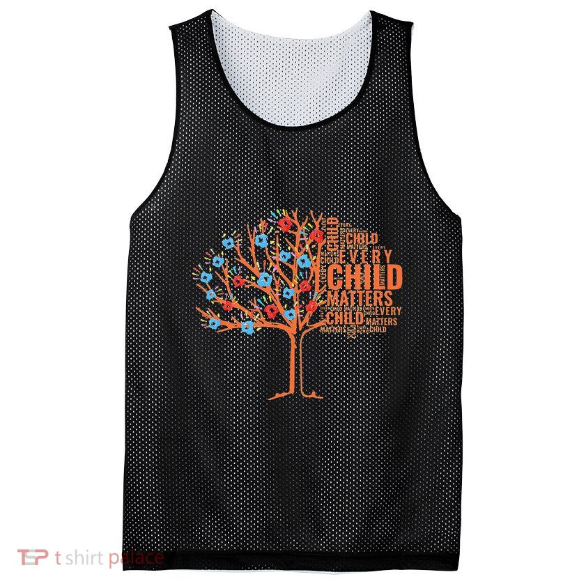 Every Child In Matters Tree Orange Day Mesh Reversible Basketball Jersey Tank