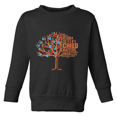 Every Child In Matters Tree Orange Day Toddler Sweatshirt