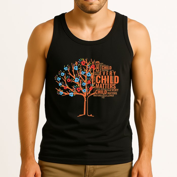 Every Child In Matters Tree Orange Day Tank Top