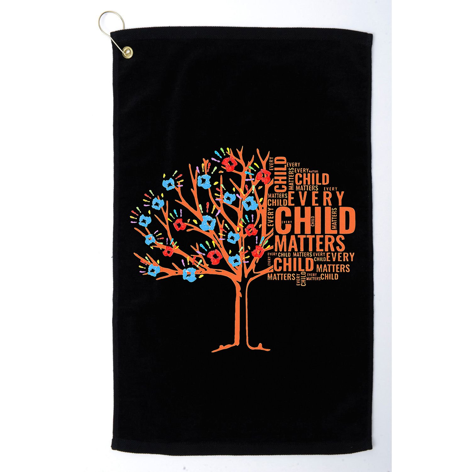 Every Child In Matters Tree Orange Day Golf Towel