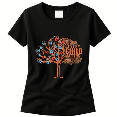 Every Child In Matters Tree Orange Day Womens T-Shirt