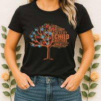 Every Child In Matters Tree Orange Day Womens T-Shirt