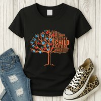 Every Child In Matters Tree Orange Day Womens T-Shirt