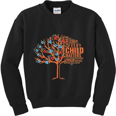 Every Child In Matters Tree Orange Day Kids Sweatshirt