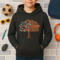 Every Child In Matters Tree Orange Day Kids Hoodie