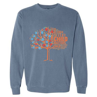 Every Child In Matters Tree Orange Day Garment-Dyed Sweatshirt