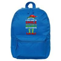 Elf Christmas I Just Like To Smile Smiling's My Favorite Gift 16 in Basic Backpack