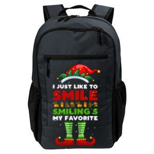 Elf Christmas I Just Like To Smile Smiling's My Favorite Gift Daily Commute Backpack