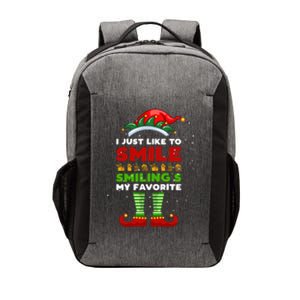 Elf Christmas I Just Like To Smile Smiling's My Favorite Gift Vector Backpack