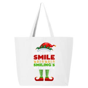 Elf Christmas I Just Like To Smile Smiling's My Favorite Gift 25L Jumbo Tote