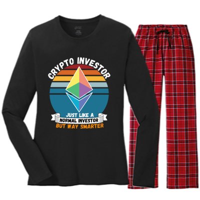 Ethereum Crypto Investor, HODL Ethereum, Crypto Coin, Funny ETH Women's Long Sleeve Flannel Pajama Set 