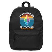 Ethereum Crypto Investor, HODL Ethereum, Crypto Coin, Funny ETH 16 in Basic Backpack