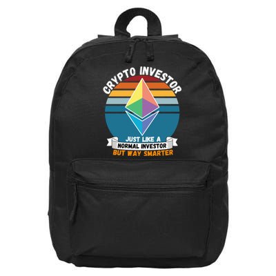 Ethereum Crypto Investor, HODL Ethereum, Crypto Coin, Funny ETH 16 in Basic Backpack