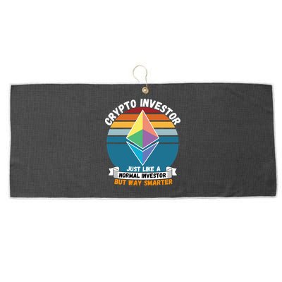 Ethereum Crypto Investor, HODL Ethereum, Crypto Coin, Funny ETH Large Microfiber Waffle Golf Towel