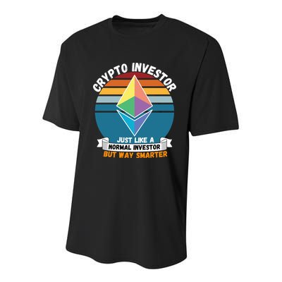 Ethereum Crypto Investor, HODL Ethereum, Crypto Coin, Funny ETH Youth Performance Sprint T-Shirt