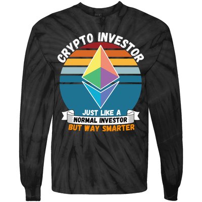 Ethereum Crypto Investor, HODL Ethereum, Crypto Coin, Funny ETH Tie-Dye Long Sleeve Shirt