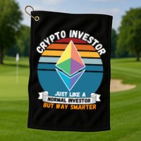 Ethereum Crypto Investor, HODL Ethereum, Crypto Coin, Funny ETH Golf Towel