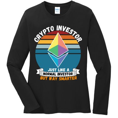 Ethereum Crypto Investor, HODL Ethereum, Crypto Coin, Funny ETH Ladies Long Sleeve Shirt