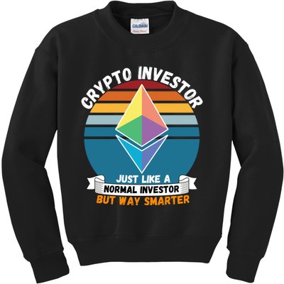 Ethereum Crypto Investor, HODL Ethereum, Crypto Coin, Funny ETH Kids Sweatshirt