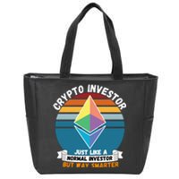 Ethereum Crypto Investor, HODL Ethereum, Crypto Coin, Funny ETH Zip Tote Bag