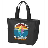 Ethereum Crypto Investor, HODL Ethereum, Crypto Coin, Funny ETH Zip Tote Bag