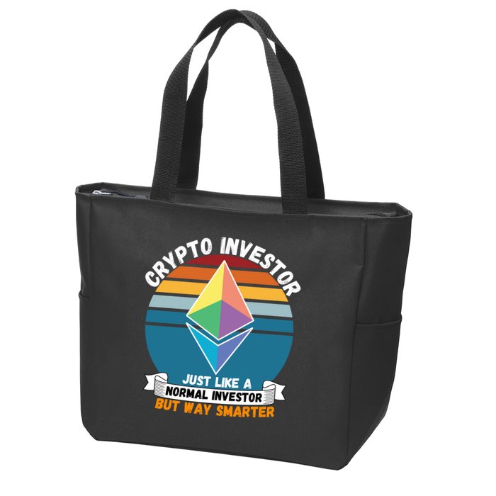 Ethereum Crypto Investor, HODL Ethereum, Crypto Coin, Funny ETH Zip Tote Bag