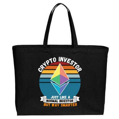 Ethereum Crypto Investor, HODL Ethereum, Crypto Coin, Funny ETH Cotton Canvas Jumbo Tote