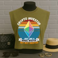 Ethereum Crypto Investor, HODL Ethereum, Crypto Coin, Funny ETH Garment-Dyed Women's Muscle Tee