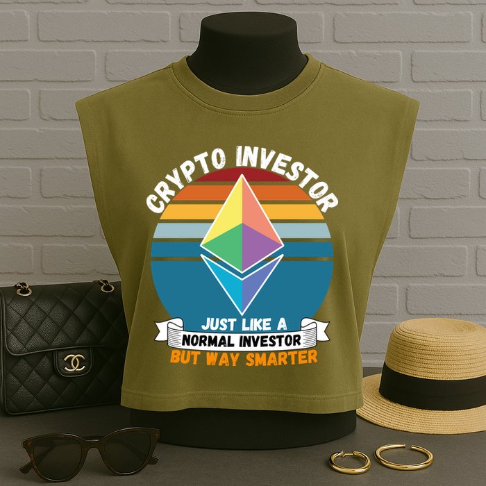 Ethereum Crypto Investor, HODL Ethereum, Crypto Coin, Funny ETH Garment-Dyed Women's Muscle Tee