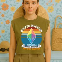 Ethereum Crypto Investor, HODL Ethereum, Crypto Coin, Funny ETH Garment-Dyed Women's Muscle Tee