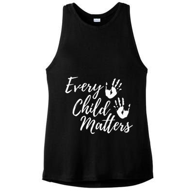 Every Child In Matters Orange Day Kindness Equality Unity Ladies PosiCharge Tri-Blend Wicking Tank