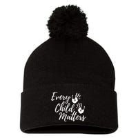 Every Child In Matters Orange Day Kindness Equality Unity Pom Pom 12in Knit Beanie