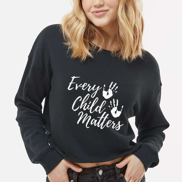 Every Child In Matters Orange Day Kindness Equality Unity Cropped Pullover Crew