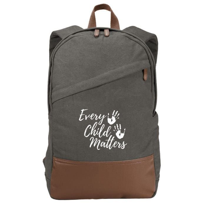 Every Child In Matters Orange Day Kindness Equality Unity Cotton Canvas Backpack