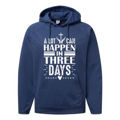 Easter Christian Jesus Cross Celebration Resurrection 3 Days Performance Fleece Hoodie