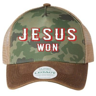 Evan Carter Jesus Won Legacy Tie Dye Trucker Hat