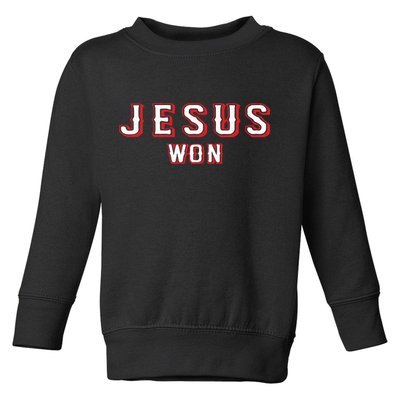 Evan Carter Jesus Won Toddler Sweatshirt