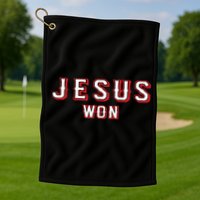 Evan Carter Jesus Won Golf Towel