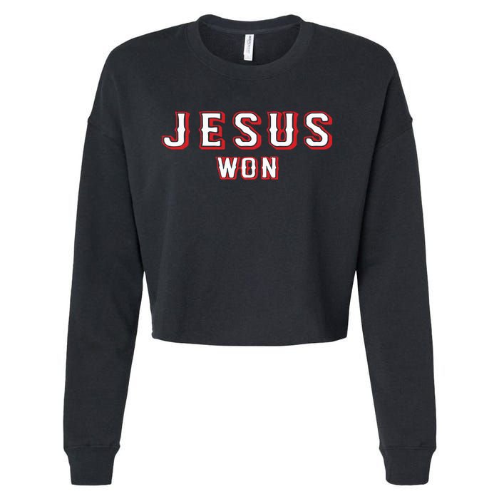 Evan Carter Jesus Won Cropped Pullover Crew