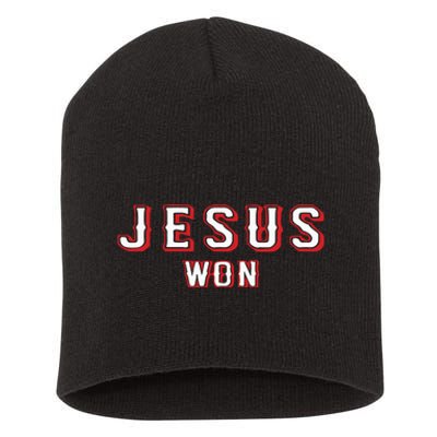 Evan Carter Jesus Won Short Acrylic Beanie